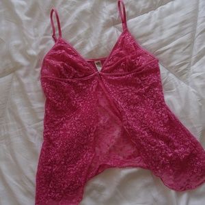 Pink Lace Lingerie Top